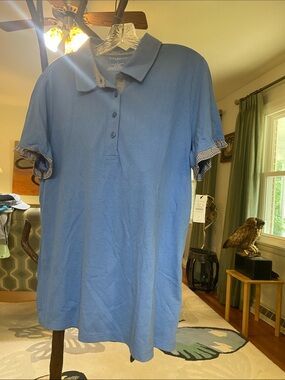 Talbots Classic Polo Shirt in Bright Blue 1X NWR